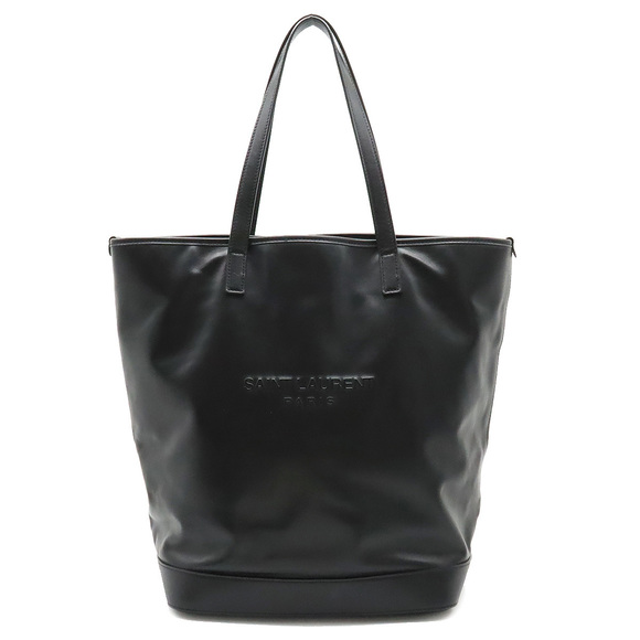 Yves Saint Laurent Shopping Teddy Tote Bag Leather Black - Picture 1 of 8